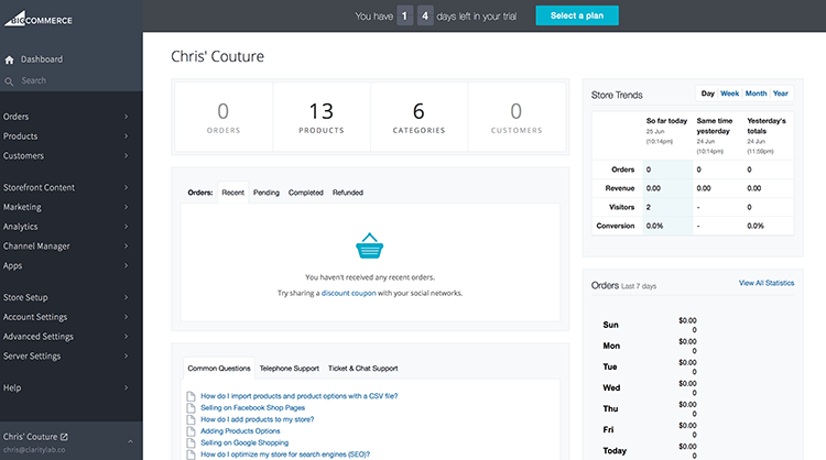 Dashboard-BigCommerce