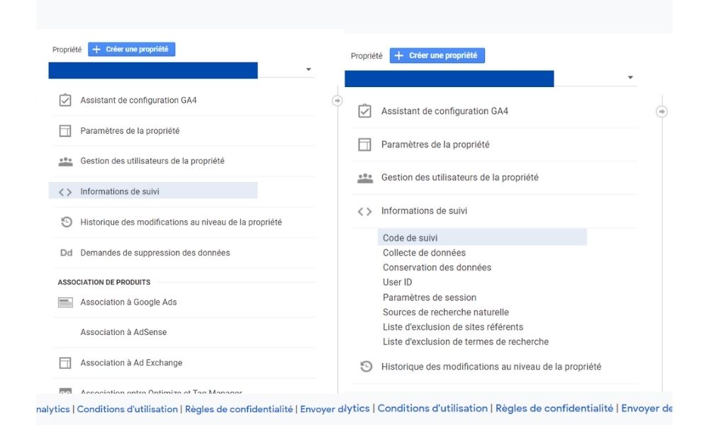 Trouver son code de suivi Google Analytics