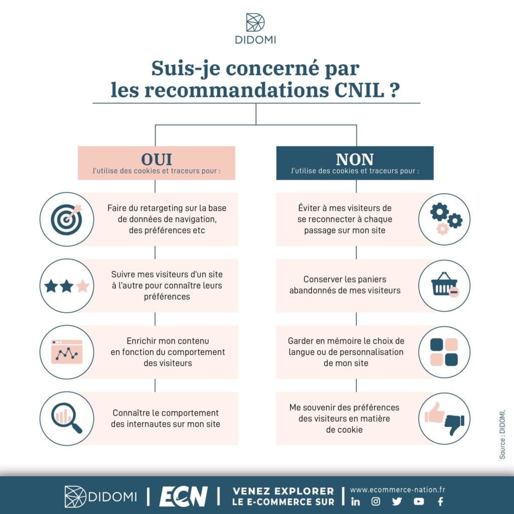 infographie les sites concernes par les recommandations de la cnil