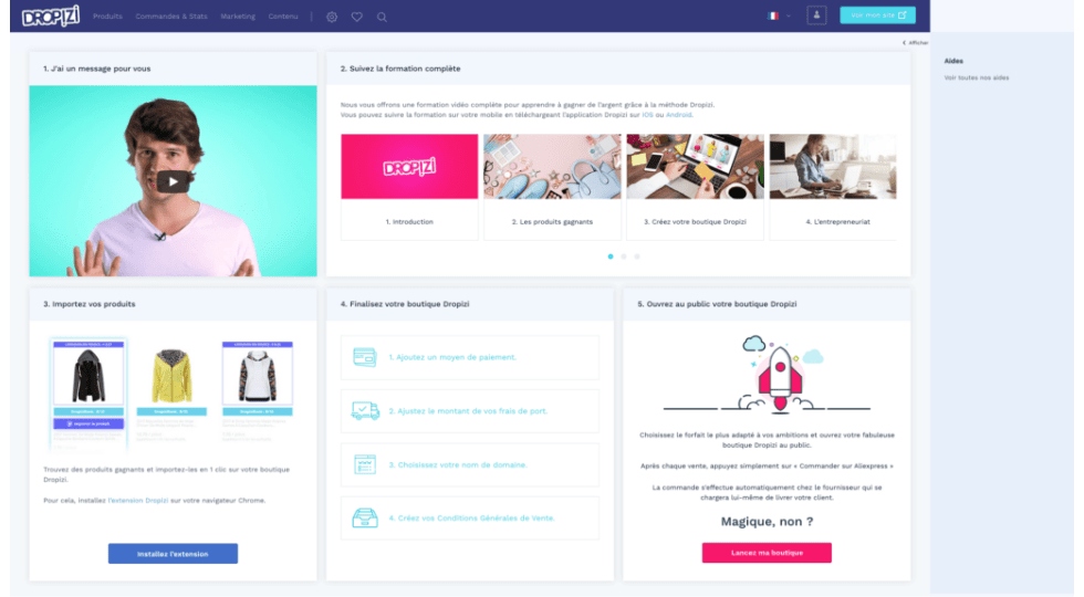 Comment créer son site de dropshipping Dropizi - back-office