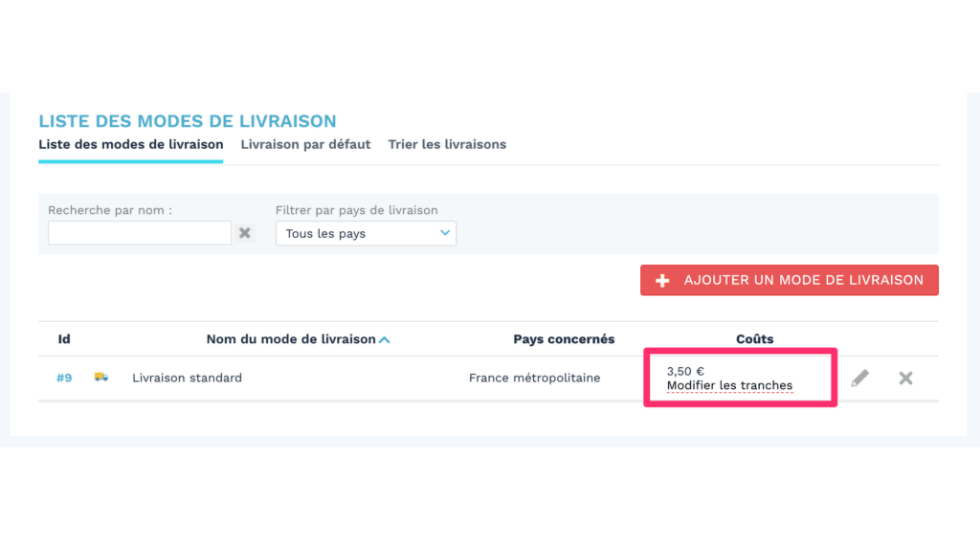 Comment créer son site de dropshipping Dropizi - liste des modes de livraison