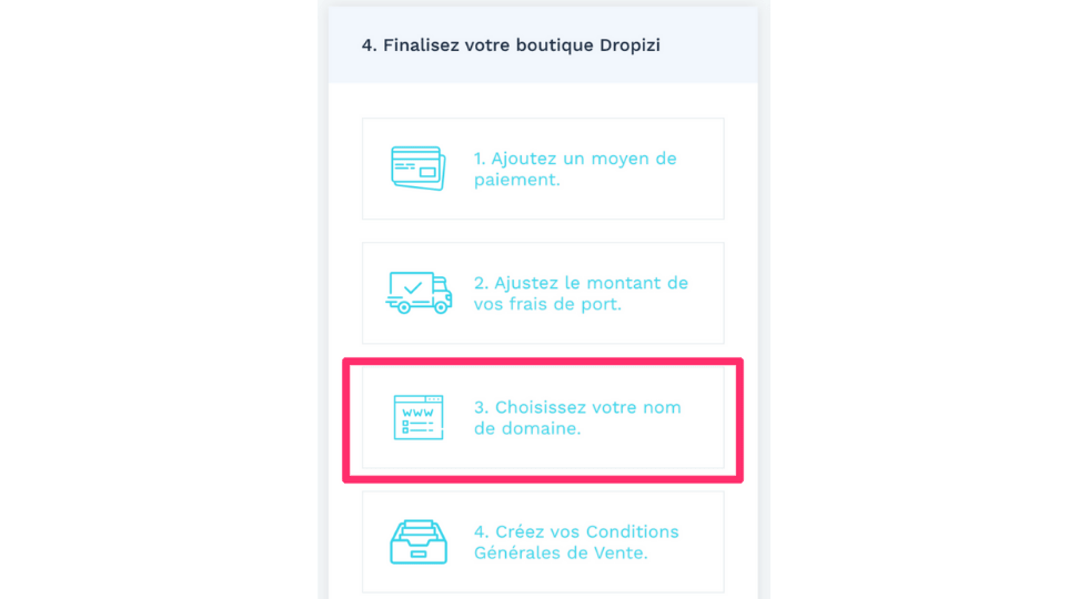 Comment créer son site de dropshipping Dropizi - choix du nom de domaine