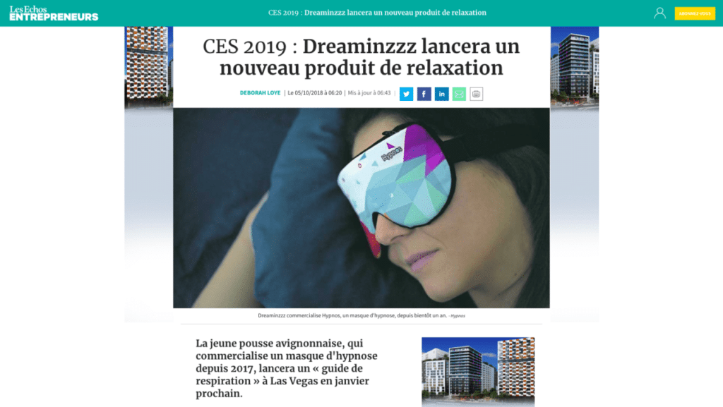 dreaminzzz reve connecte image site les echos