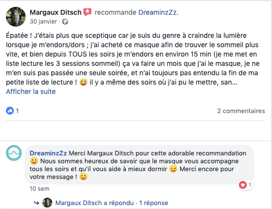 dreaminzzz reve connecte image facebook avis client