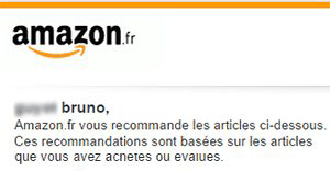 emails personnalises amazon