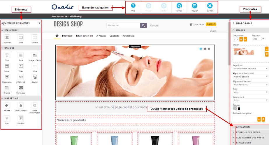 fonctionalite oxatis ecommerce