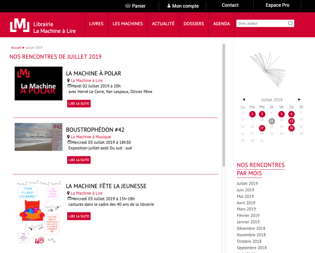 site internet librairie machine a lire importance evenements