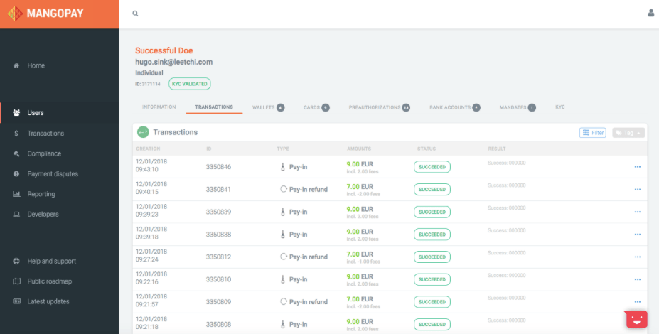 mangopay solution paiement image exemple presentation global dashboard