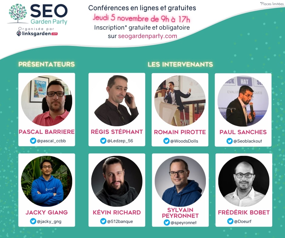 seo garden party intervenants