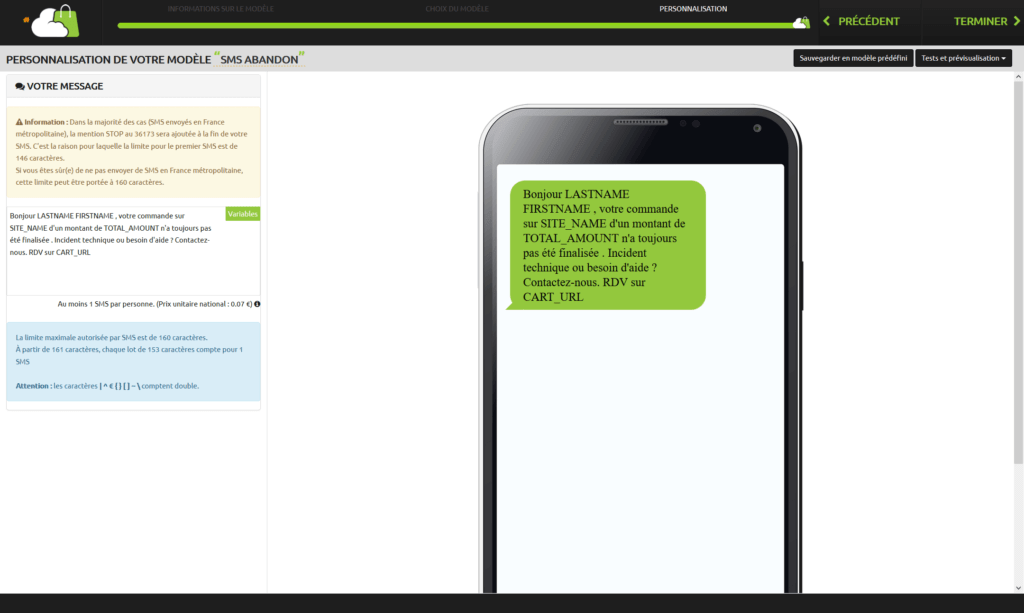 sms techniques relancer clients off site