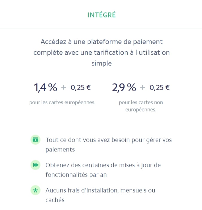 Tarif Stripe payments