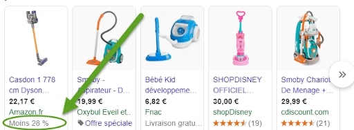 Offre coupon dans Google Shopping