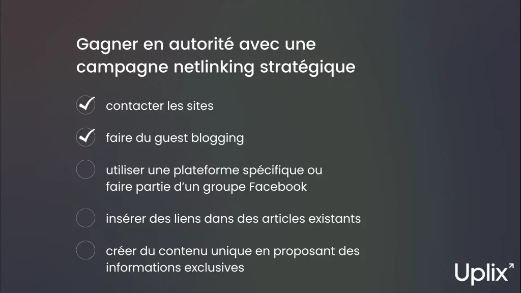 la checklist du netlinking