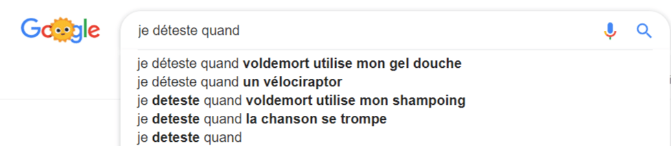 Mise-à-jour de Google autocomplete