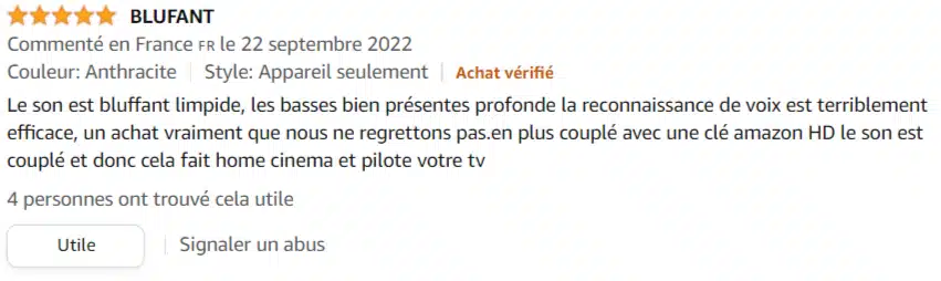 Avis clients sur Amazon