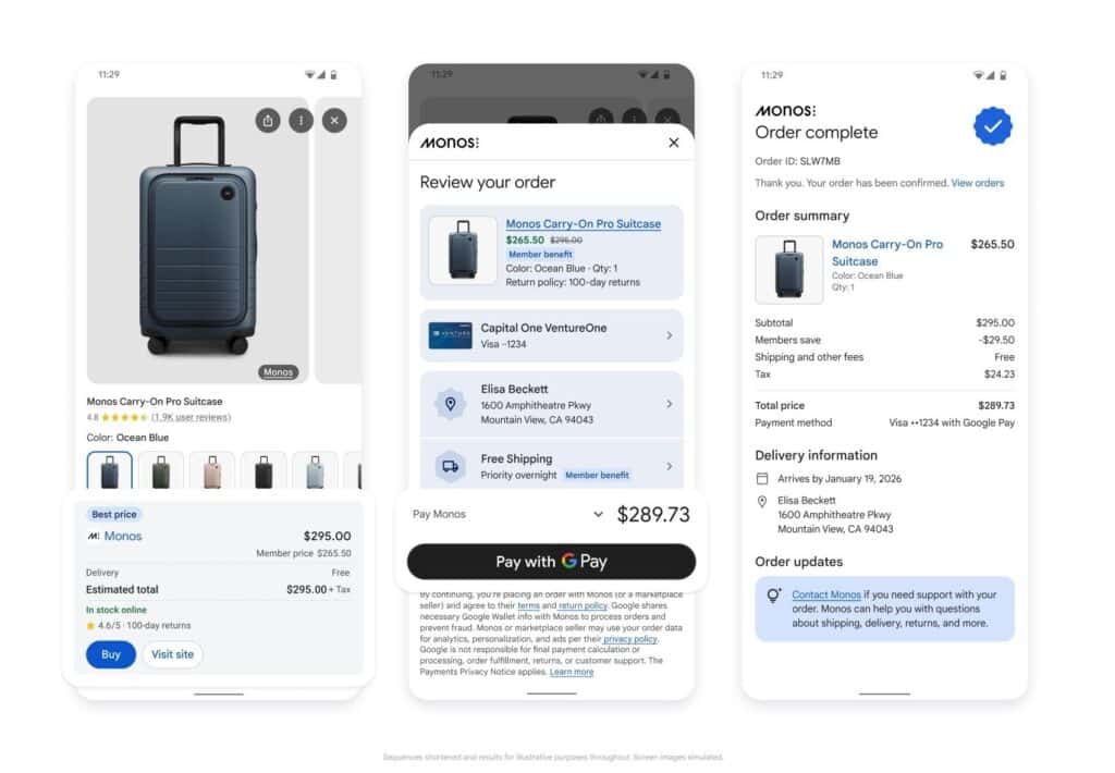 commerce agentique google exemple valise