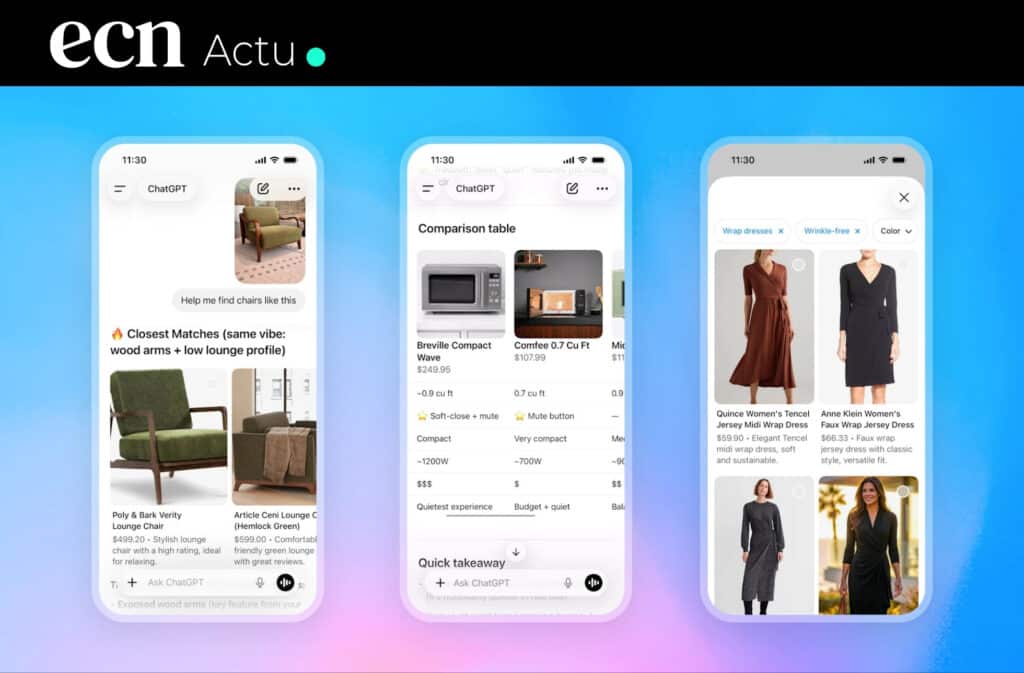 ChatGPT devient un comparateur shopping : la découverte remplace l’achat direct