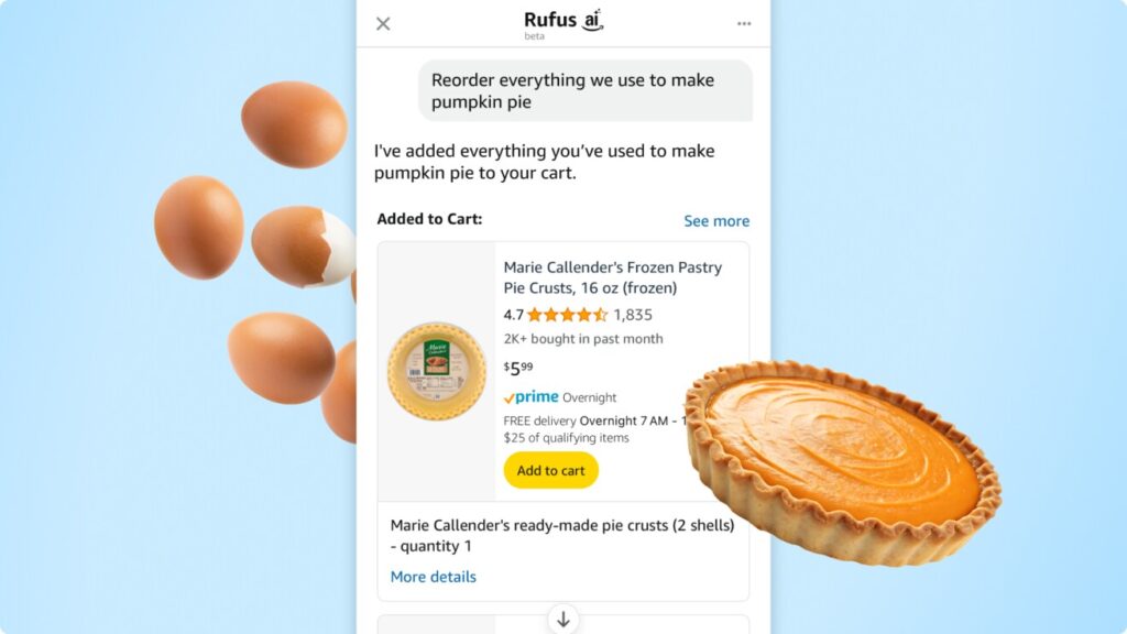 exemple Amazon Rufus - easy reorder