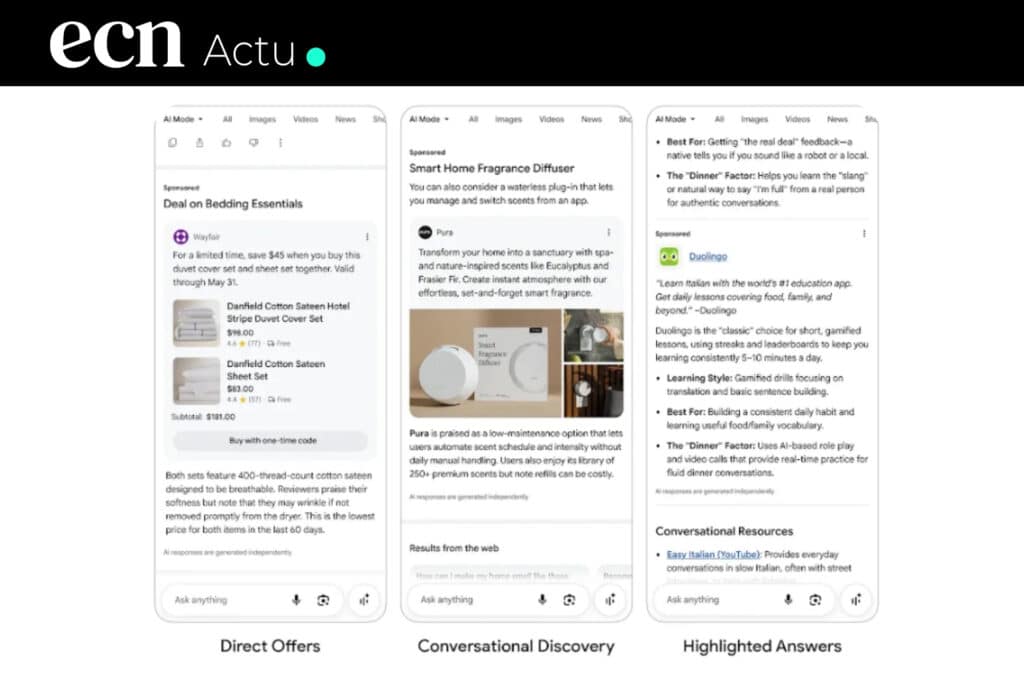 Google Ads in AI Mode : quand Gemini fusionne réponse IA et publicité