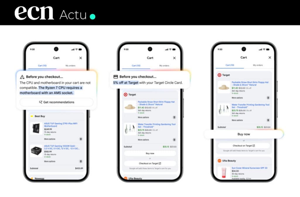 Google lance Universal Cart : le panier IA qui centralise tout le parcours d'achat