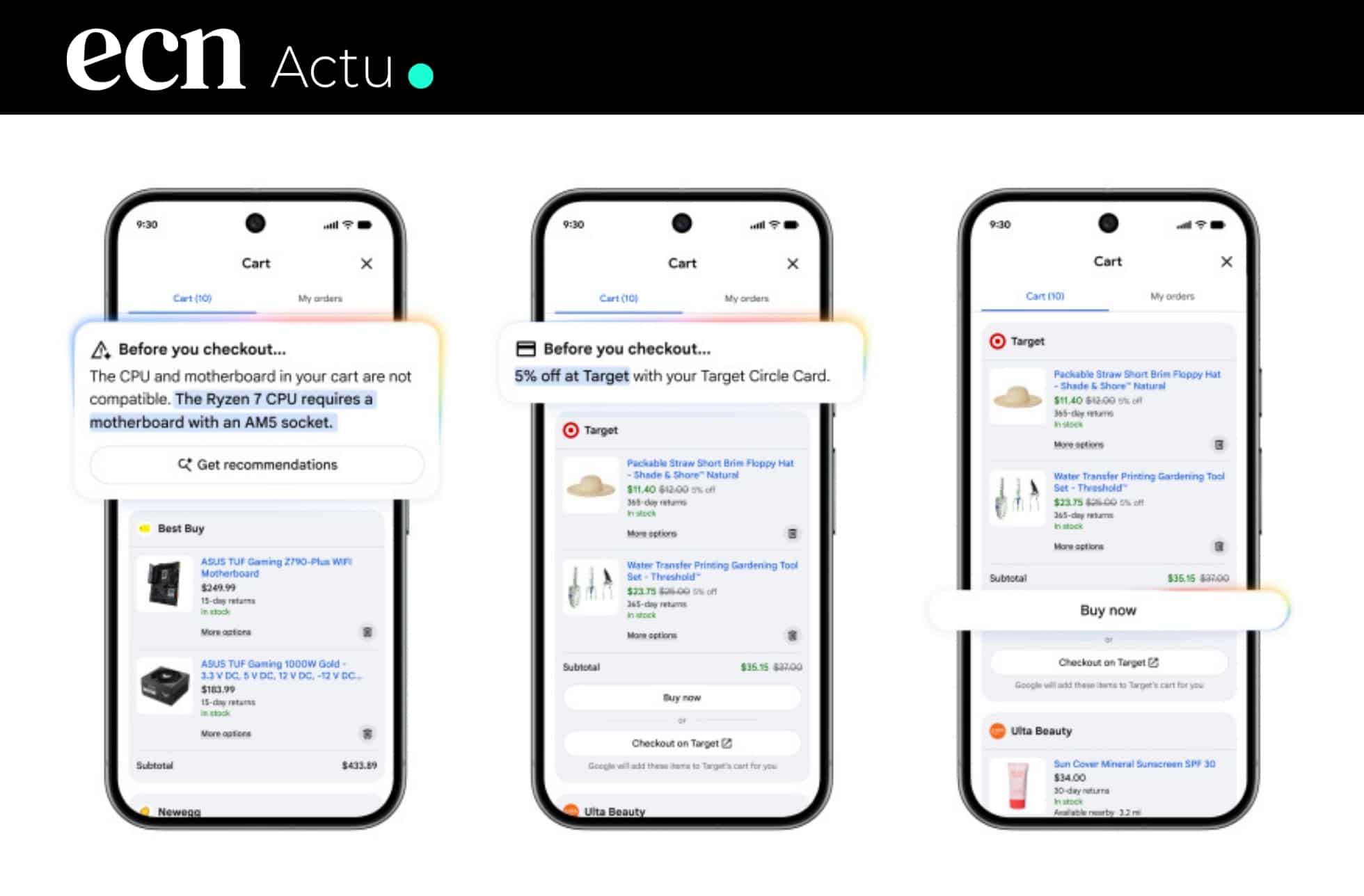 Google lance Universal Cart : le panier IA qui centralise tout le parcours d'achat