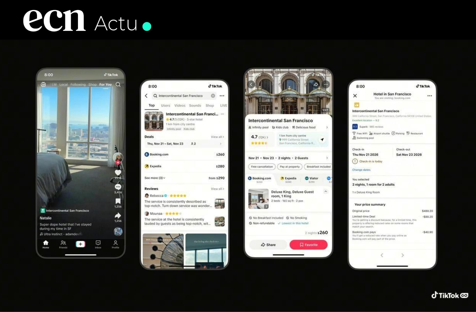 TikTok GO : TikTok permet de réserver hôtels et activités sans quitter l’application