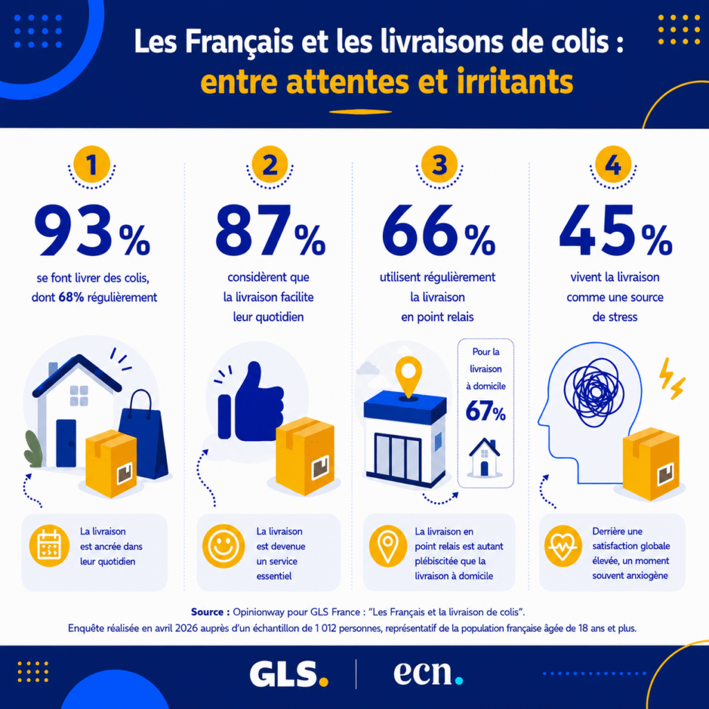 Les Français et les livraisons de colis : entre attentes et irritants infographie GLS France livraison colis