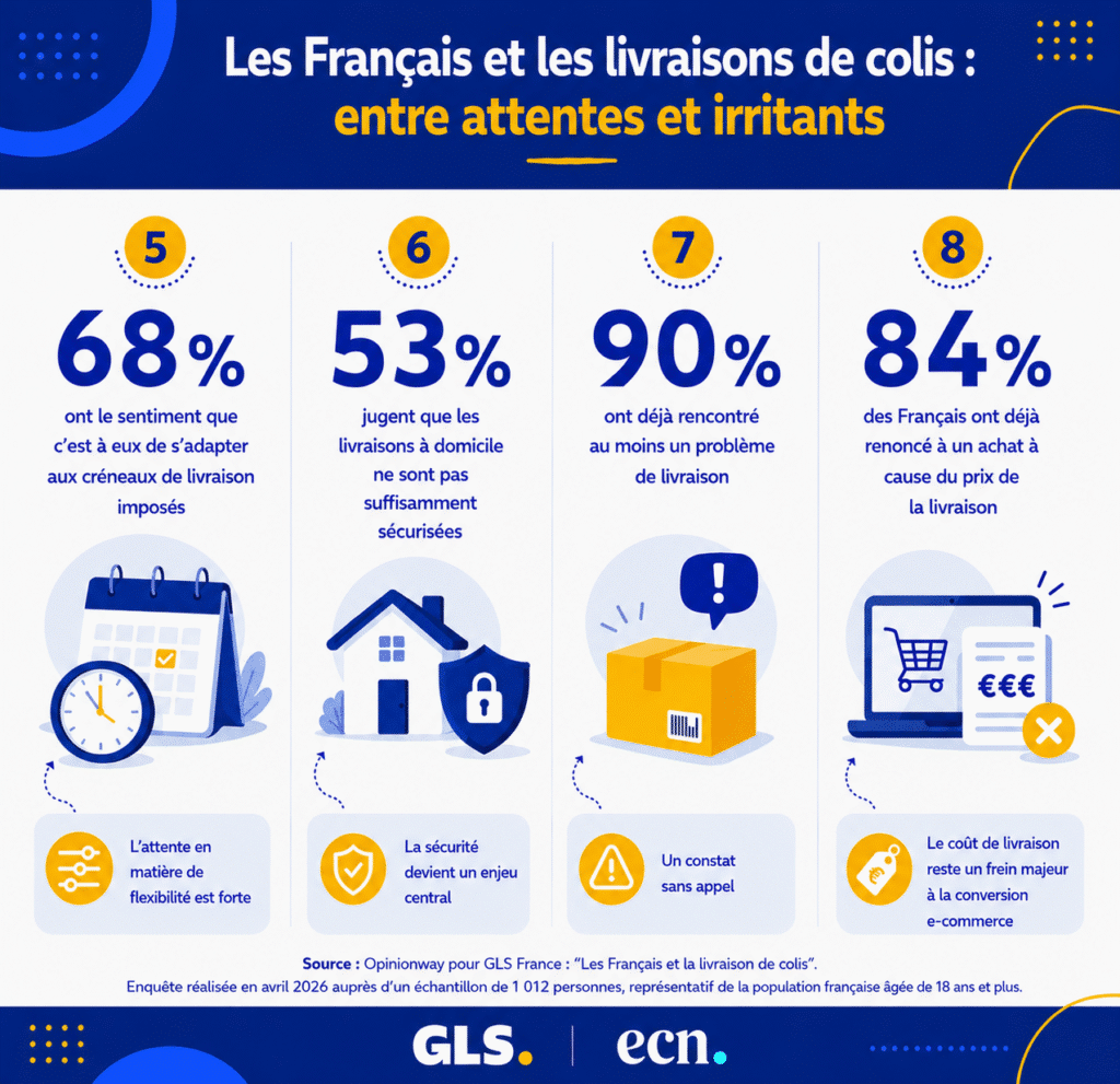 Les Français et les livraisons de colis : entre attentes et irritants infographie GLS France problème de livraison
