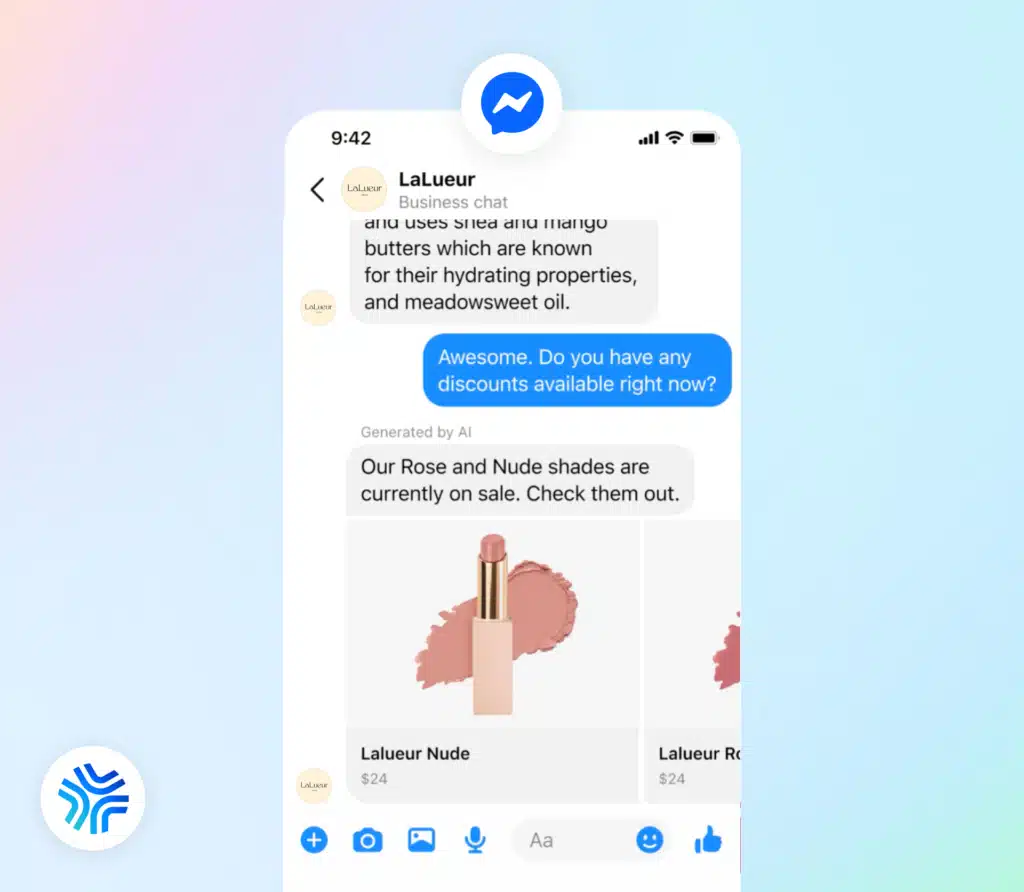 exemple messenger Meta Business Agent