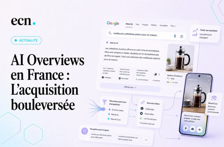 Google AI Overviews en France Search Live et Mode IA redessinent l’acquisition e-commerce