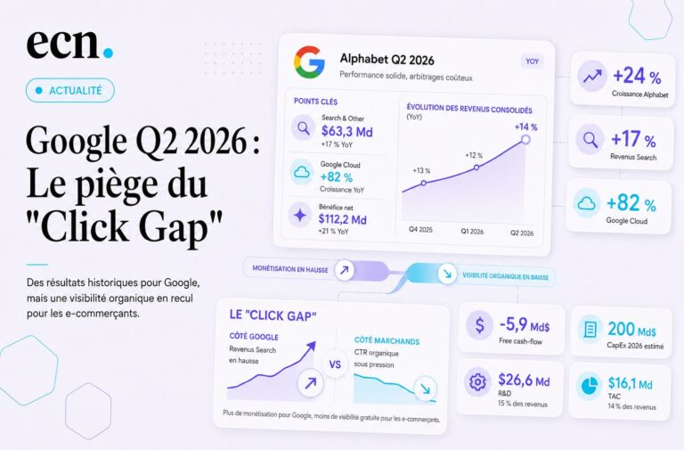 Google Q2 2026 : le "Click Gap" de l'IA, ce nouveau risque pour les e-commerçants