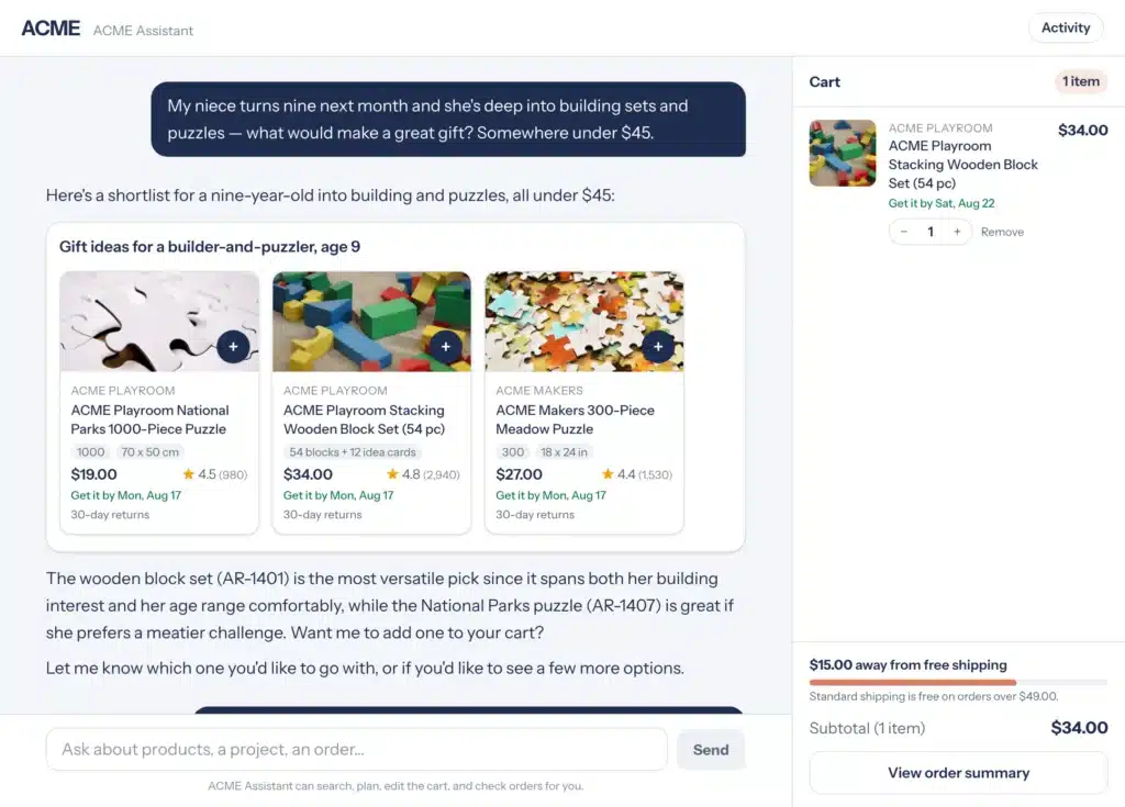 Claude Commerce Agents : Anthropic publie l’architecture utilisée pour créer des agents e-commerce Claude shopping agent exemple magasin ACME