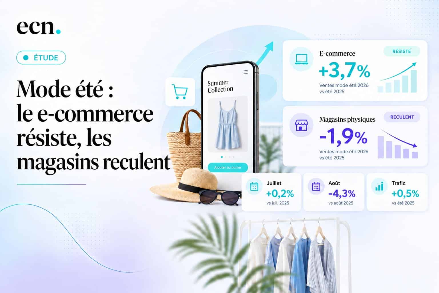 Mode : les ventes en magasin reculent de 1,9% cet été, le e-commerce progresse de 3,7%