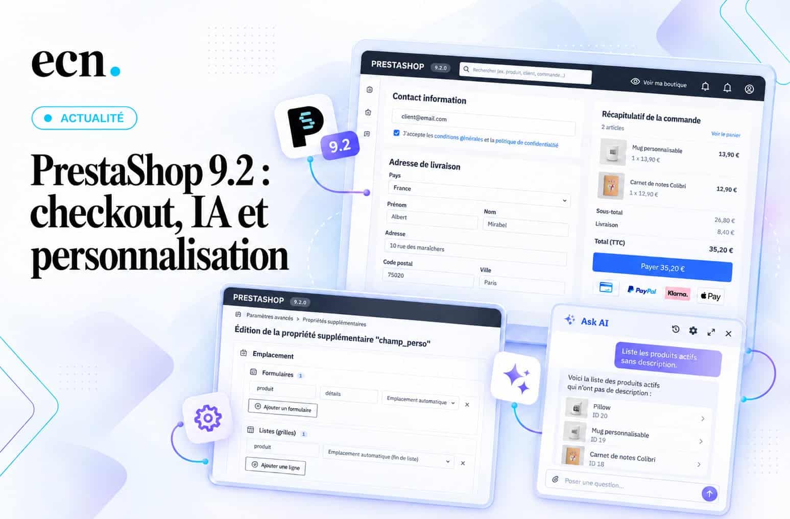 PrestaShop 9.2 : One Page Checkout, IA, Extra Properties… les nouveautés à retenir