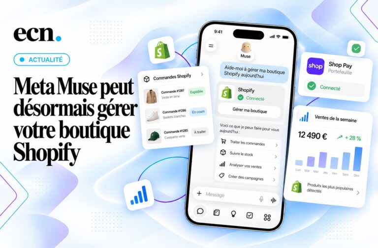 Shopify ouvre ses boutiques à Meta Muse produits, stocks et analytics pilotables par IA