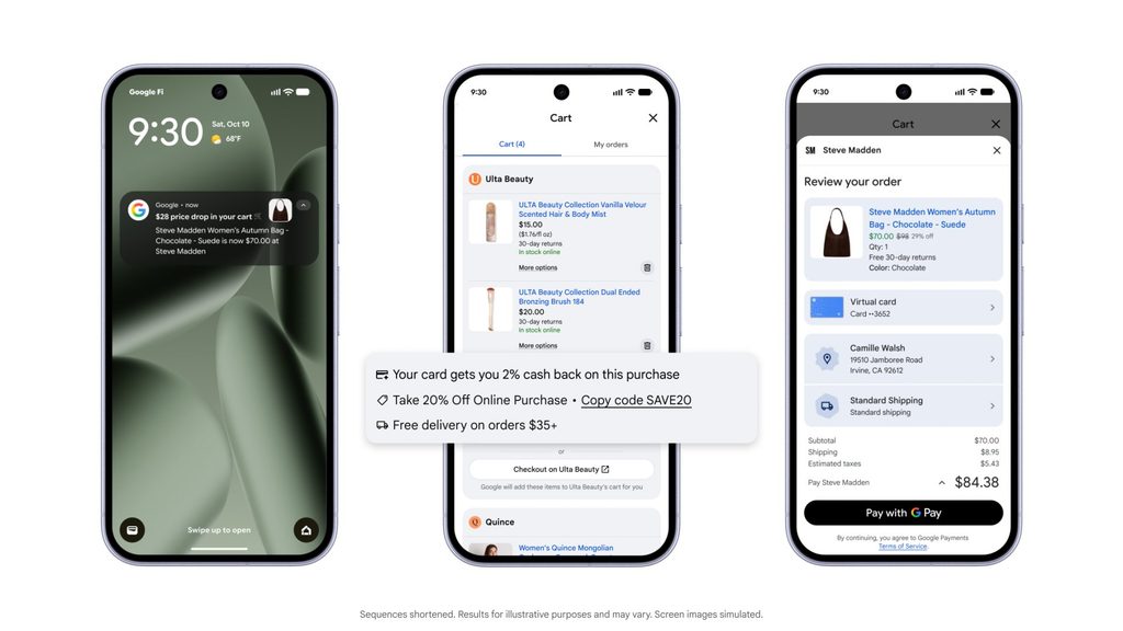 Google déploie Universal Cart aux États-Unis dans Search et Gemini exemple Universal Cart Shopping Google